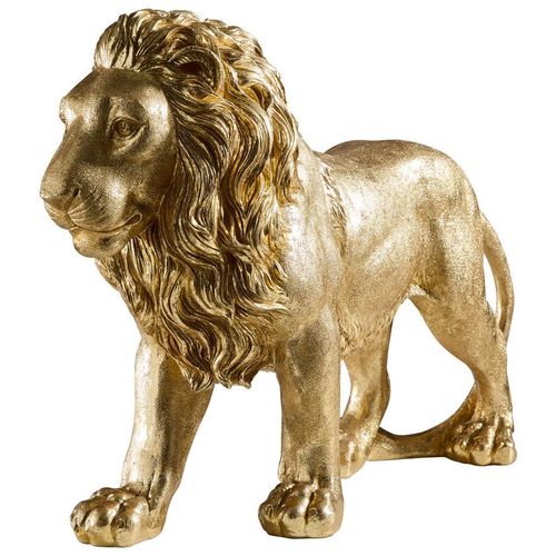 Ambia Home Dekolöwe, Gold, Kunststoff, Uni, Löwe, 15x32x47 cm, Bsci, zum Stellen, handgemacht, handgemalt, Dekoration, Skulpturen & Dekoobjekte, Dekotiere