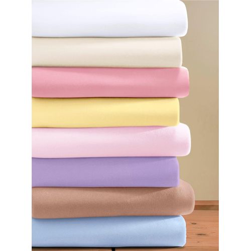 Spannbettlaken BIBERNA Gr. 2, rosa (altrosé), L:200cm, Biber, 100% Baumwolle, Bettlaken, Spannbettlaken