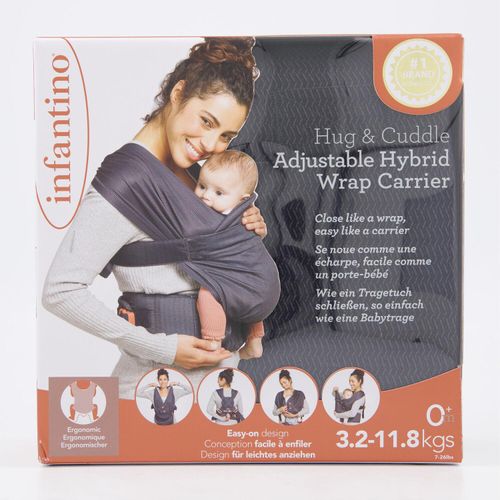 Schwarz-graue Babytrage