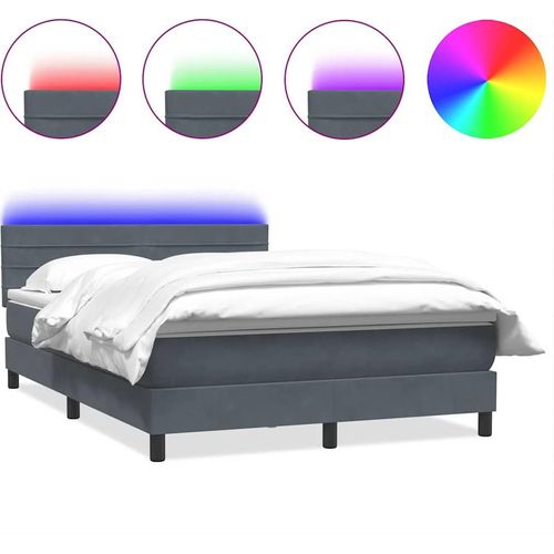 Boxspringbett mit Matratze Dunkelgrau 160x220 cm Samt Image