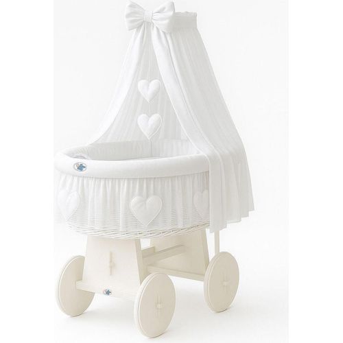 Korbbett – Handgefertigtes Babybett – Langlebig und bequem mit weißer Bettwäsche