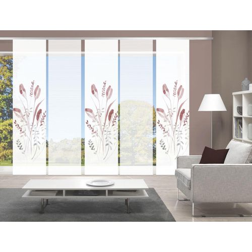 Schiebegardine VISION S "AYENE 5er SET" Gr. 1, rot, B:60cm H:260cm, Polyester, Gardinen, Schiebevorhang Digidruck 5er Set AYENE