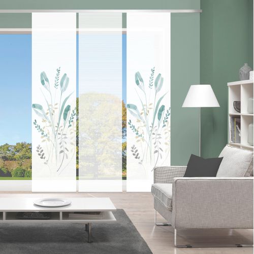 Schiebegardine VISION S "AYENE 3er SET" Gr. 1, blau (petrol), B:60cm H:260cm, Polyester, Gardinen, Schiebevorhang Digidruck 3er Set AYENE