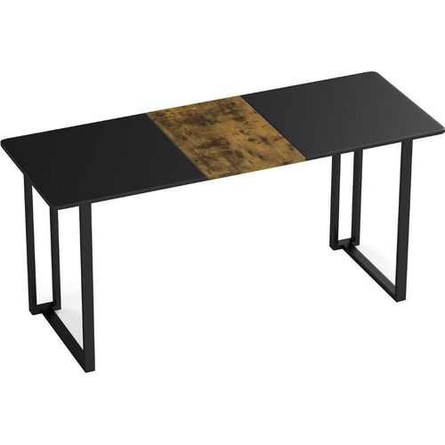 Computertisch mit Metallrahmen, 160 x 60 cm, Braun