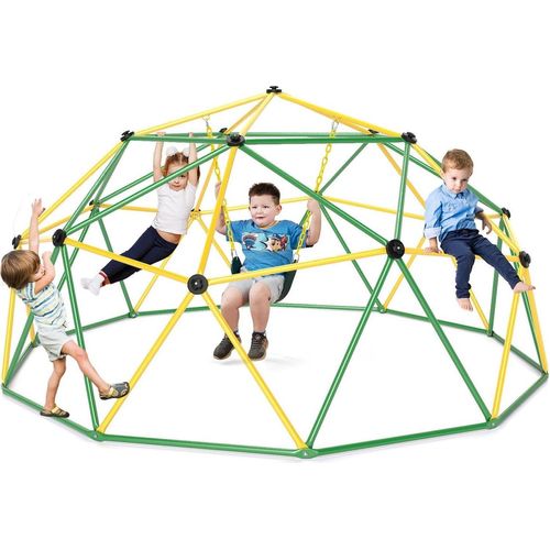 Kinder-Kletterkuppel mit Schaukel, 305 cm, Grün/Gelb