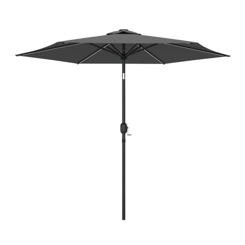 Ambia Garden Sonnenschirm LED , Dunkelgrau , Metall, Textil , LED-Beleuchtung , Sonnen- & Sichtschutz, Sonnenschirme