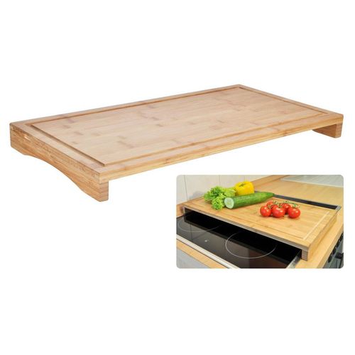 Schneidebrett , Natur , Holz , Bambus , 28x4.3x54 cm , Saftrille , Küchenzubehör, Schneidebretter