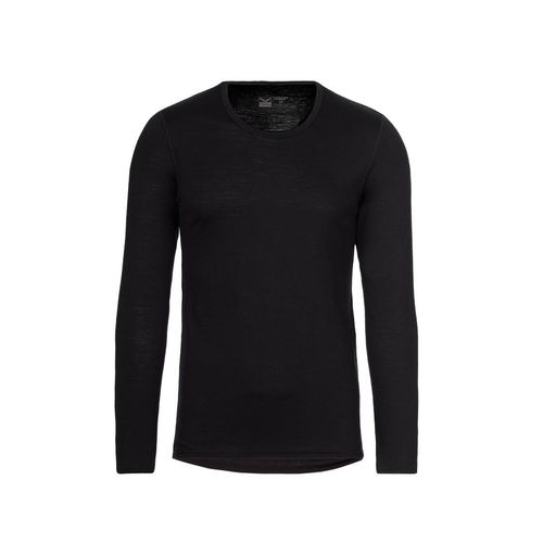 Longsleeve TRIGEMA "TRIGEMA Sportshirt aus Merinowolle", Damen, Gr. XXL, schwarz, 80% Wolle (Merinowolle), 20% Polyamid, Shirts