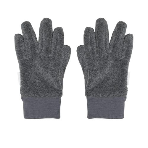 Fleecehandschuhe MAXIMO, Kinder, Gr. 5, grau (mittelgrau, meliert), Fleece, Kunstfaser, unifarben, Handschuhe, Fingerhandschuhe, Boucle-Optik, Strickbündchen