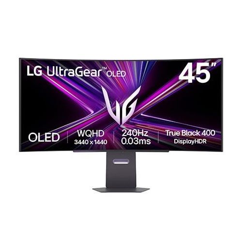 LG LG UltraGear™ Curved 45 ″ OLEDGamingMonitor 240 Hz UWQHD 0,03 ms (GtG), DisplayHDR True Black 400, USBC (PD 65W) & HDMI 2.1 45GX900AB