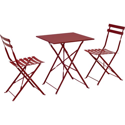 Gartenbistrotisch und 2 Klappstühle Lila - Oviala Rome
