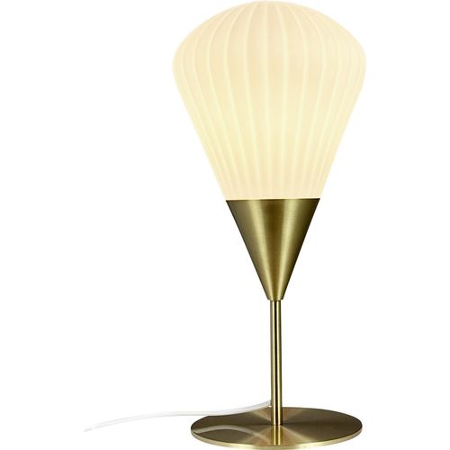 Tischlampe, Tischleuchte, Nachttischlampe, Schreibtischlampe, LED Leselampe, Ballon Opal/Messing