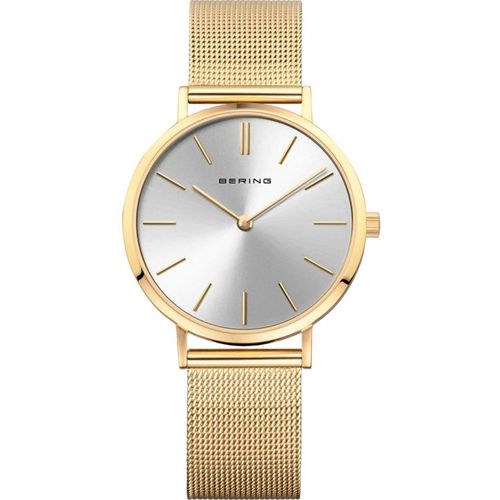 Damenarmbanduhr BERING 14134-330 in klassisch-goldenem Schmuckdesign.