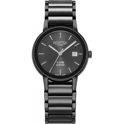 Damen-Armbanduhr ROAMER 997844 45 85 20 in klassischem schwarzen Schmuckdesign.