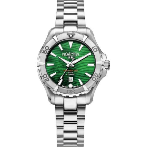 Damen Uhr ROAMER 860844 41 75 20 in grünem Sportdesign zum Tauchen.