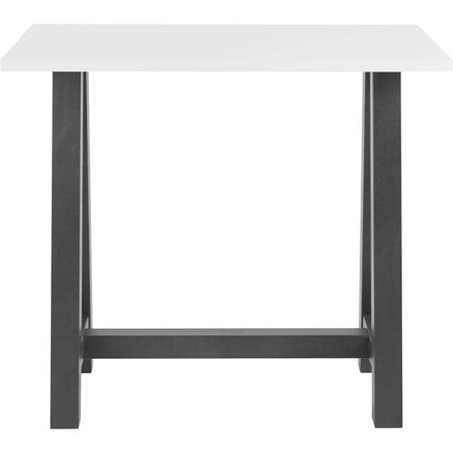 Bartisch MÄUSBACHER, weiß (schwarzstahl, weiß matt lack, schwarzstahl), B:120cm H:105cm T:70cm, Tische, Bartisch, Gestell in A-Form (Breite 120, 140 oder 160 cm)