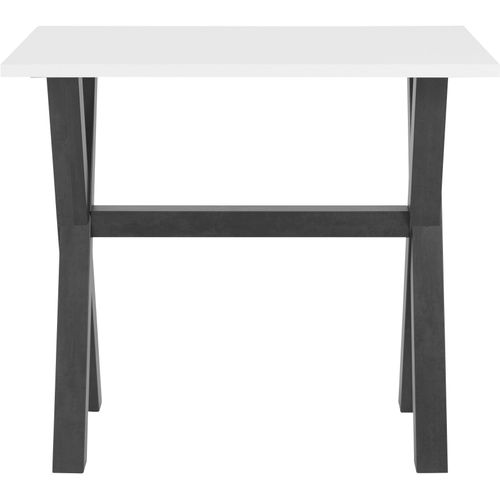 Bartisch MÄUSBACHER, weiß (schwarzstahl, weiß matt lack, schwarzstahl), B:120cm H:105cm T:70cm, Tische, Bartisch, Gestell in X-Form (Breite 120, 140 oder 160 cm)