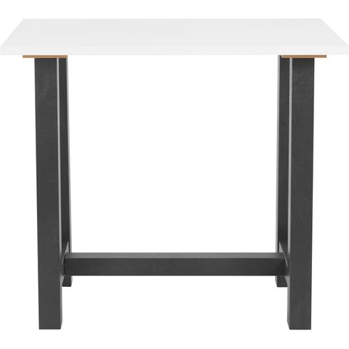 Bartisch MÄUSBACHER, weiß (schwarzstahl, weiß matt lack, schwarzstahl), B:120cm H:105cm T:70cm, Tische, Bartisch, Gestell in U-Form (Breite 120, 140 oder 160 cm)
