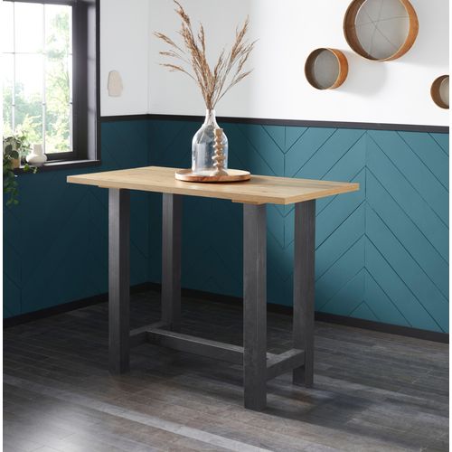 Bartisch MÄUSBACHER, schwarz (schwarzstahl, asteichefarben, schwarzstahl), B:140cm H:105cm T:70cm, Tische, Bartisch, Gestell in U-Form (Breite 120, 140 oder 160 cm)