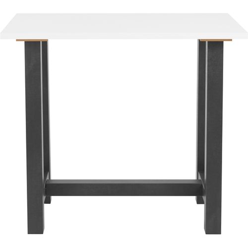 Bartisch MÄUSBACHER, weiß (schwarzstahl, weiß matt lack, schwarzstahl), B:140cm H:105cm T:70cm, Tische, Bartisch, Gestell in U-Form (Breite 120, 140 oder 160 cm)