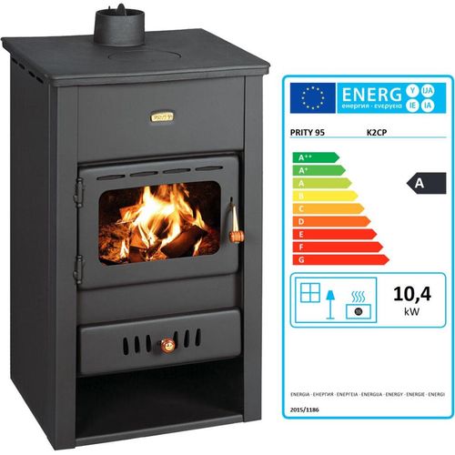 Kaminofen aus Gusseisen Top 10 kW Multi Fuiel Holzofen Prity K2CP - 10,4 kw Image