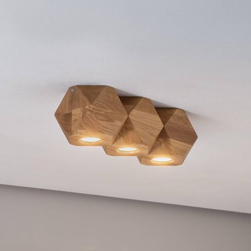 Envostar Peach Puff Deckenlampe Polyeder Holz 3flg