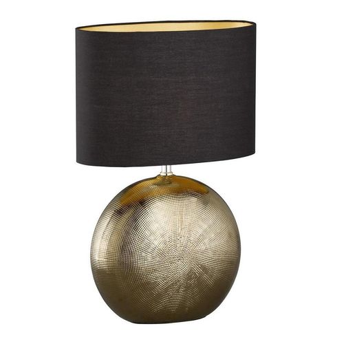 Fischer & Honsel Tischleuchte Foro, Schwarz, Gold, Kunststoff, 17x53x34 cm, Lampen & Leuchten, Innenbeleuchtung, Tischlampen, Tischlampen