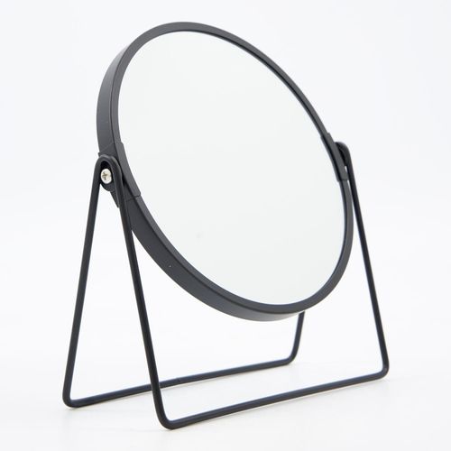 Schwarzer runder Spiegel 21,5x18cm Image