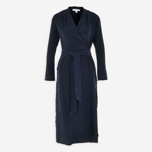 Dunkelblaues Illaria Midikleid aus Seide