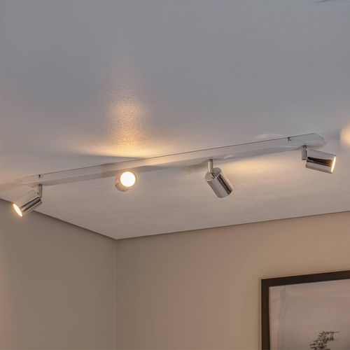 Deckenlampe Tune II, weiß/chrom, Metall, 4-flammig, länglich