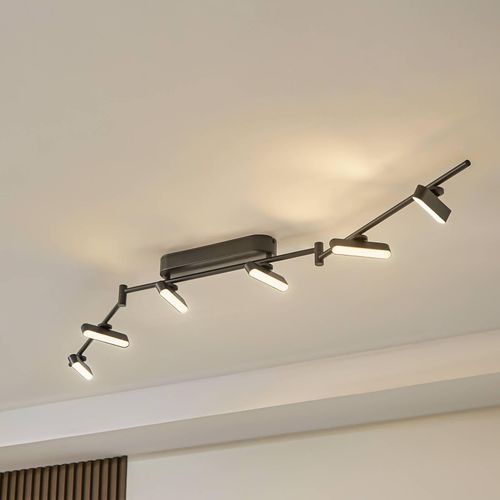 Lindby LED-Strahler Eldrin, schwarz, 6-flg., Lichtleiste