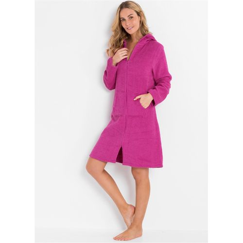 Bademantel BONPRIX Gr. 40, rosa (fuchsia), 40/42 (M), Baumwolle, Hausmäntel, Bademantel