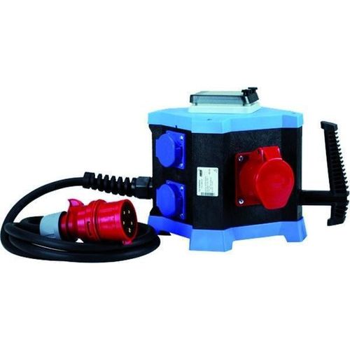 HEDI Steckdosenenverteiler Drehstrom 32 A, 4x Steckdosen 250V, 1x CEE Steckdosen 5x16A 400V, 1x CEE Steckdose 5x32A 400V + Fehlerstromschalter 25/0,03A, 2,5 m