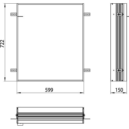 EMCO Einbaurahmen prime 2 ASIS für UP-Lichtspiegelschrank 599 x 722 mm