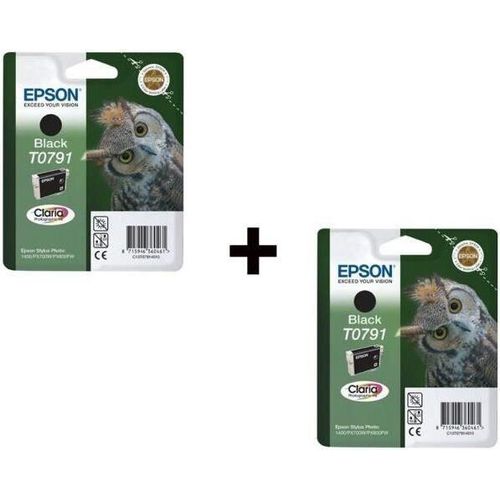 Epson T0791 Owl Ink Cartridge Schwarz x2