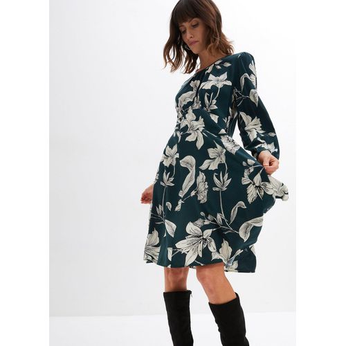 bonprix Schwingendes Kleid aus Viskose, grün, Gr.38, luftiges viskose Kleid