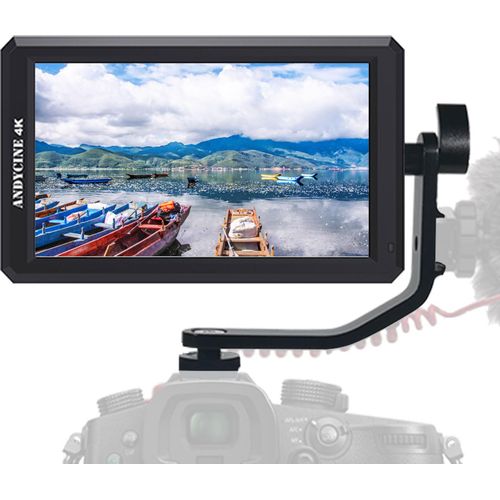 ANDYCINE A6 5,7 Zoll DSLR-Kamera-Feldmonitor Director-Videomonitor 450 Nits Helligkeit mit 4K-HDMI-Eingang DC 8 V Stromausgang 3,5 mm Eraphone-Buchse Ersatz fuer Sony Canon Nikon DSLR-Kamera
