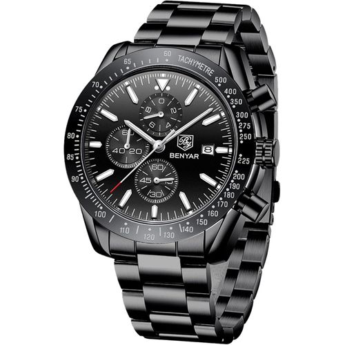 für Männer, Lederarmband, Herrenmode Business Sport Design, 30M Wasserdicht Elegantes Chronograph Analog Quarz