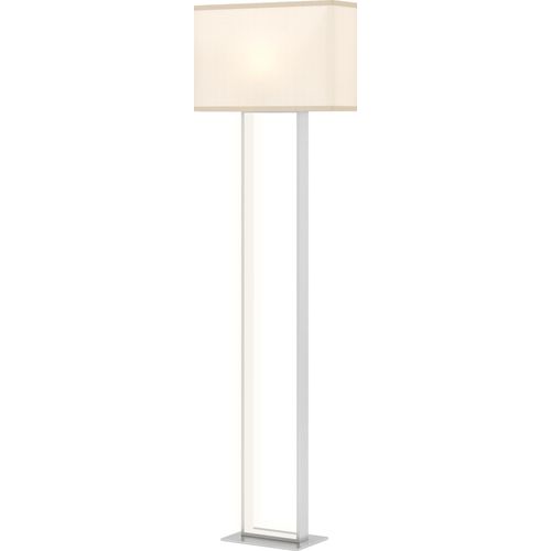 Moderne Stehlampe, 3 Modi, Fußschalter, verstellbare Helligkeit, Leinenoptik, Weiß