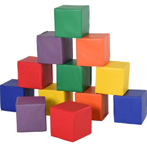 12 TLG. Schaumstoff Bausteine Kinder Softbausteine Riesenbausteine Bauspielzeug für 1-3 Jahre alt Kinder Bausteinset Rot+Gelb