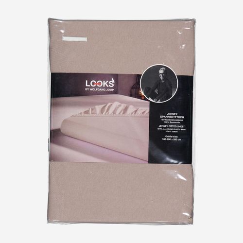 Beige Spannbetttuch mit Rundumgummizug 180x200cm