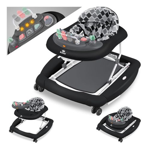 KIDIZ® 4in1 Lauflernhilfe Babywalker Spiel- und Lauflernwagen Gehfrei - Schaukelfunktion Babywippe mit Rollen, Licht, Musik ,Spielecenter Esstisch Laufstuhl Laufhilfe babys ab 6 Monaten Klappbar