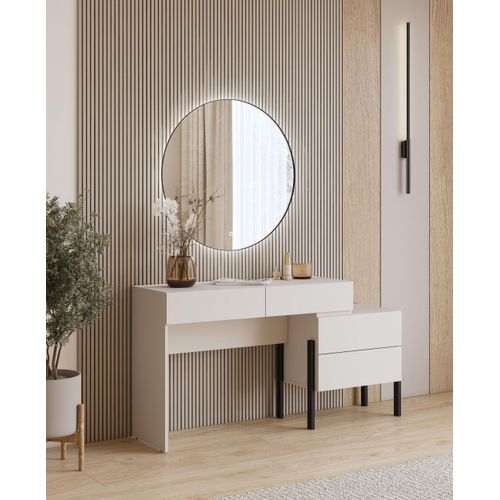 Schminktisch OTTO HOME "Jukon, Breite 143 cm, moderner Schminktisch", kaschmir, kaschmir, B:143cm H:76cm T:40cm, Tische, Schminktisch, Schminktisch, grifflos mit 4 SK