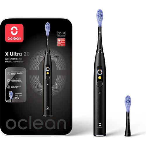 Oclean X Ultra 20 Electric Toothbrush, Erwachsener, Schallzahnbürste, 84000 Bewegungen pro Minute, Schwarz, 42000 Bewegungen pro Minute, Schwarz