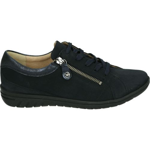 Herren Sneaker Blau aus Nubuk mit seitlichem Reißverschluss und profilierter Gummisohle