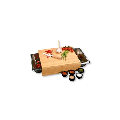 Schneidebrett mit 2 Auffangschalen, FSC