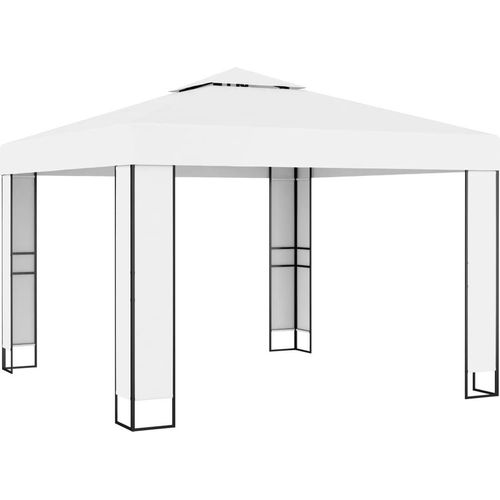 Pavillon mit Doppeldach 3 x 3 m Weiß