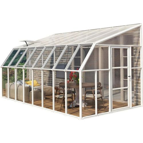 Rion Kunststoff Anlehngewächshaus Sun Room 48 Weiß 508x258x266 cm Image