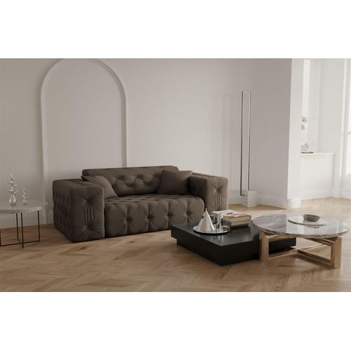 Sofa Designersofa CHANTAL 2-Sitzer in Stoff Opera Velvet Braun