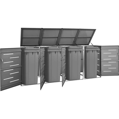 Mülltonnenbox für 4 Tonnen 276,5x77,5x115,5 cm Edelstahl , Mülltonnenboxen Design 2024